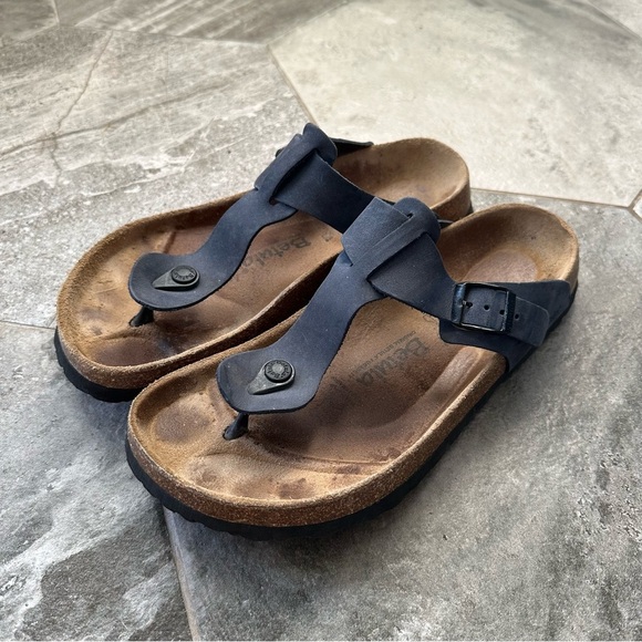 Womens Betula by Birkenstock Gizeh Thong Sandals Black Suede Size US 10 EU 40 - Picture 1 of 10